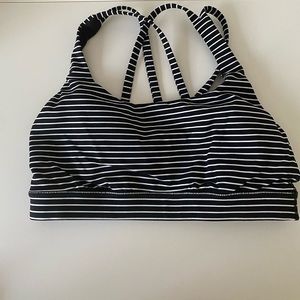Lulu lemon black and white sports bra size 6